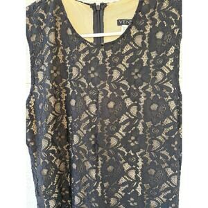 Gorgeous Black & Tan Lace VENUS Sleeveless Jumpsuit Old Money Vibes Classy Lady